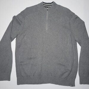 Eddie Bauer Mens Gray 1/4 Zippered Long Sleeve Pullover Sweater Size XL